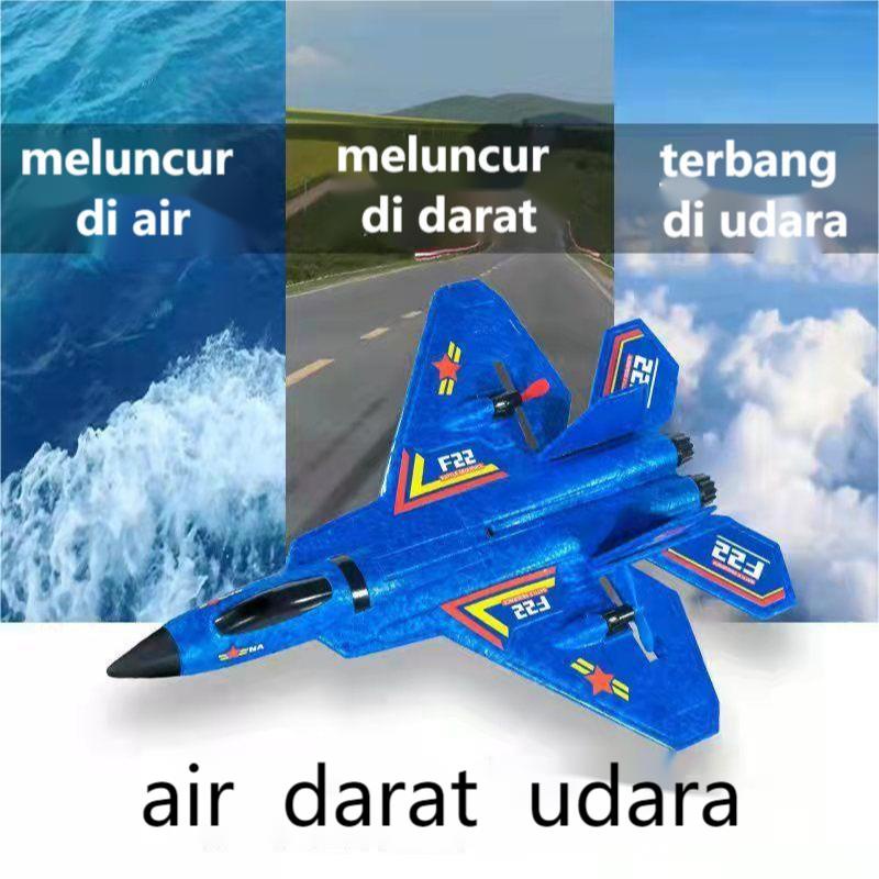 Wetech Mainan Pesawat RC F22 Terbang Remote Control LED Pesawat Glider Airplane Foam