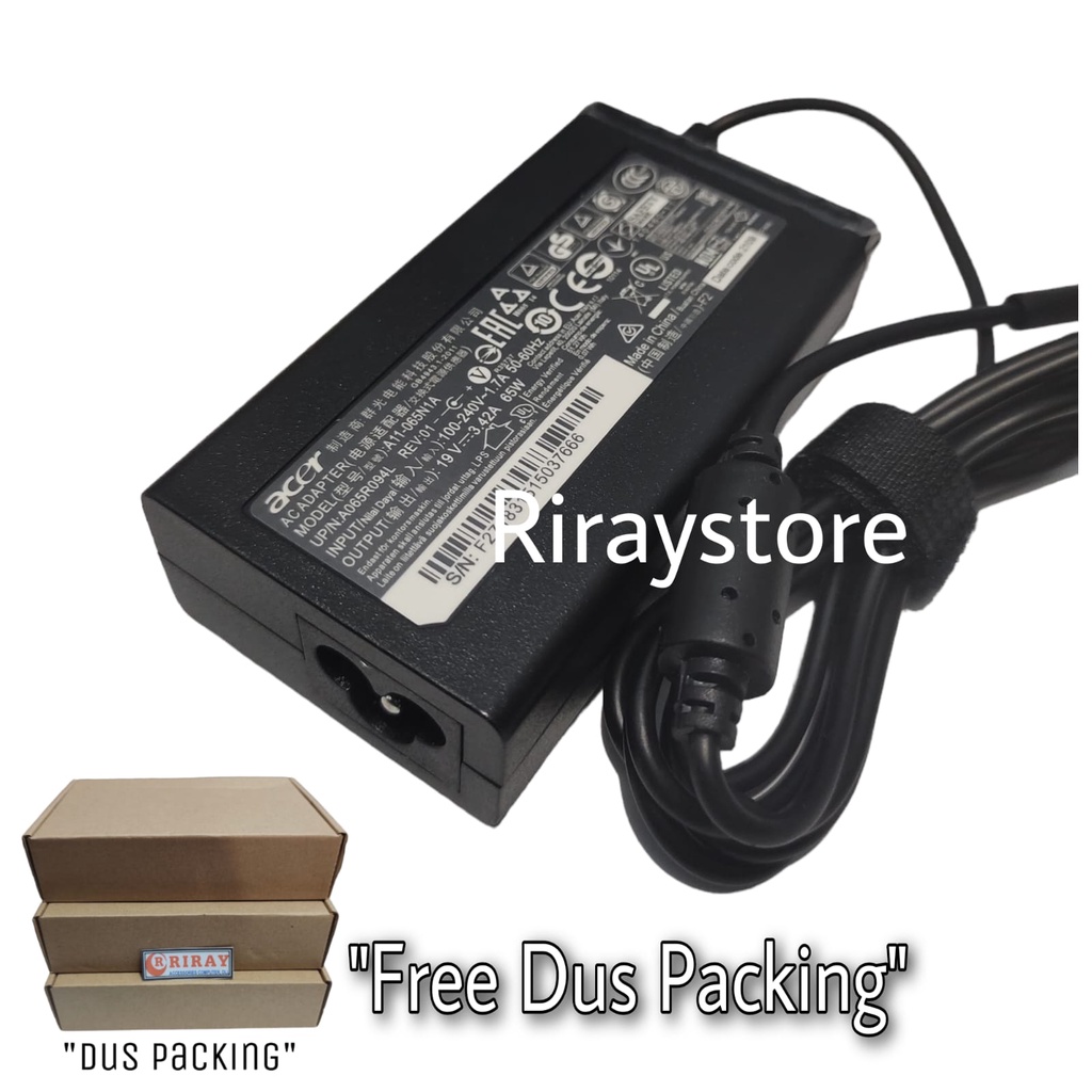 Charger Laptop Acer ChromeBook CB3-532 CB3-431 R 11 C720 C720P C730E C738T C740 CB3 CB5 CB311 19V 3.42A 65W