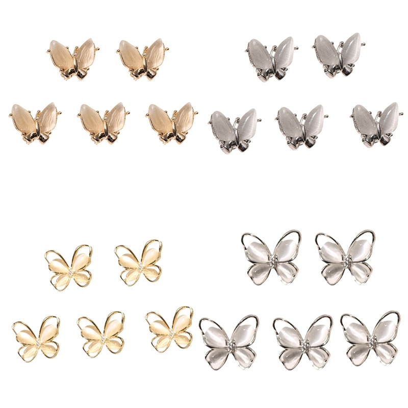 Siy Nail Art Rhinestones Metal Nail Studs 3D Pesona Kuku Kupu-Kupu-Kuku Berlian