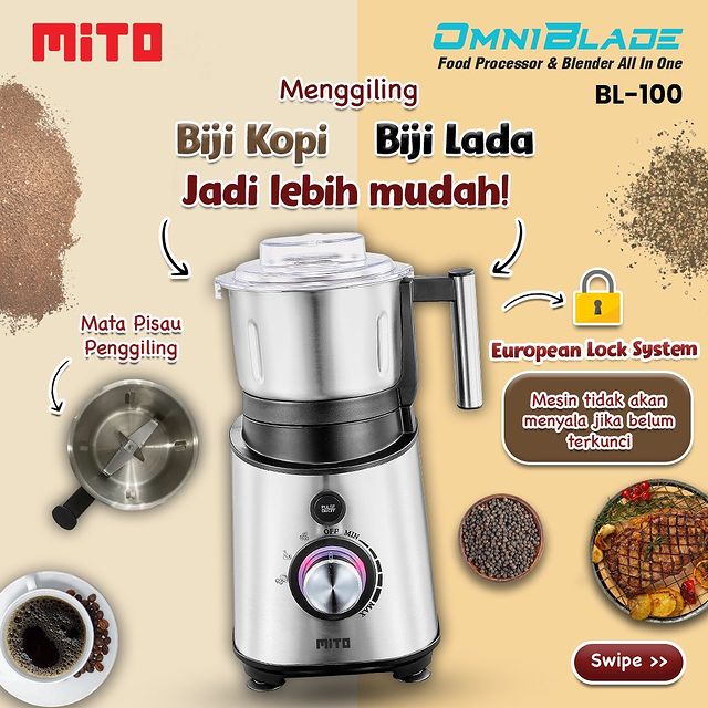 MITO FOOD PROCESSOR dan BLENDER BL 100 / BL100 OMNI BLADE