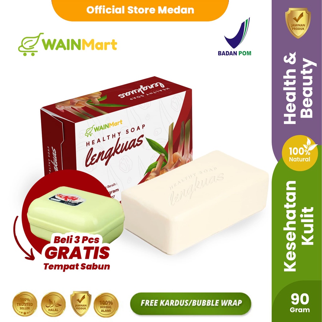 Sabun Lengkuas Healthy Soap Sabun Herbal BPOM Anti Kurap Panu Kadas Gatal Hilangkan Jamur dan Mencerahkan Kulit