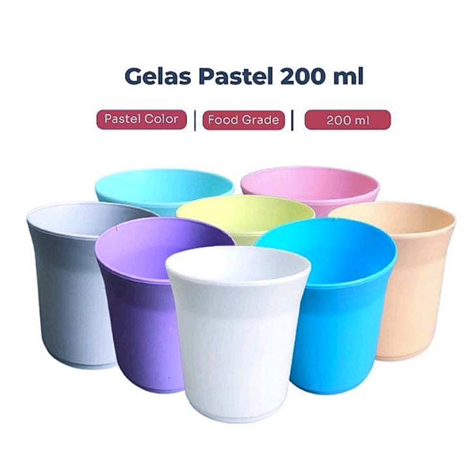 Gelas Minum Tumbler Gelas Mug Cangkir Warna 200ml Gelas Mini Kecil Mug Plastik