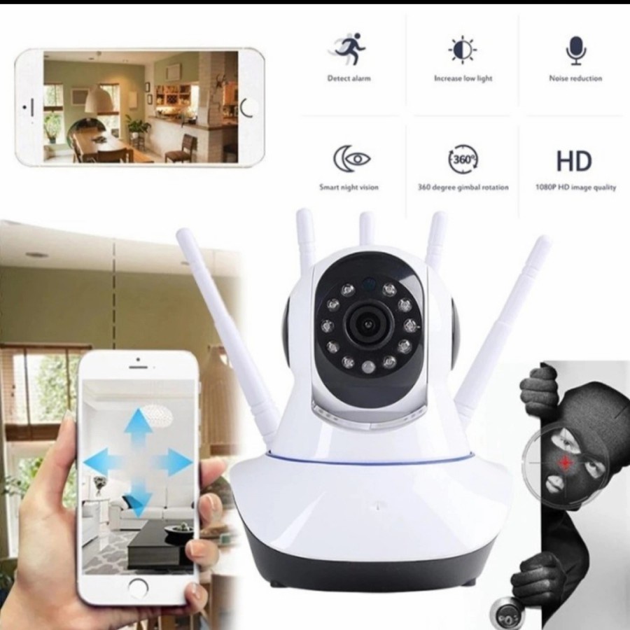 IP Camera CCTV WIRELESS Wifi 5 Antena 1080P aplikasi yosee MURAH