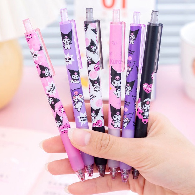 [Warna Random] 1pc Kawaii 0.5mm Anime Print Gel Pen Press Tulisan Handle Pen Siswa Sekolah Kantor Perlengkapan Alat Tulis