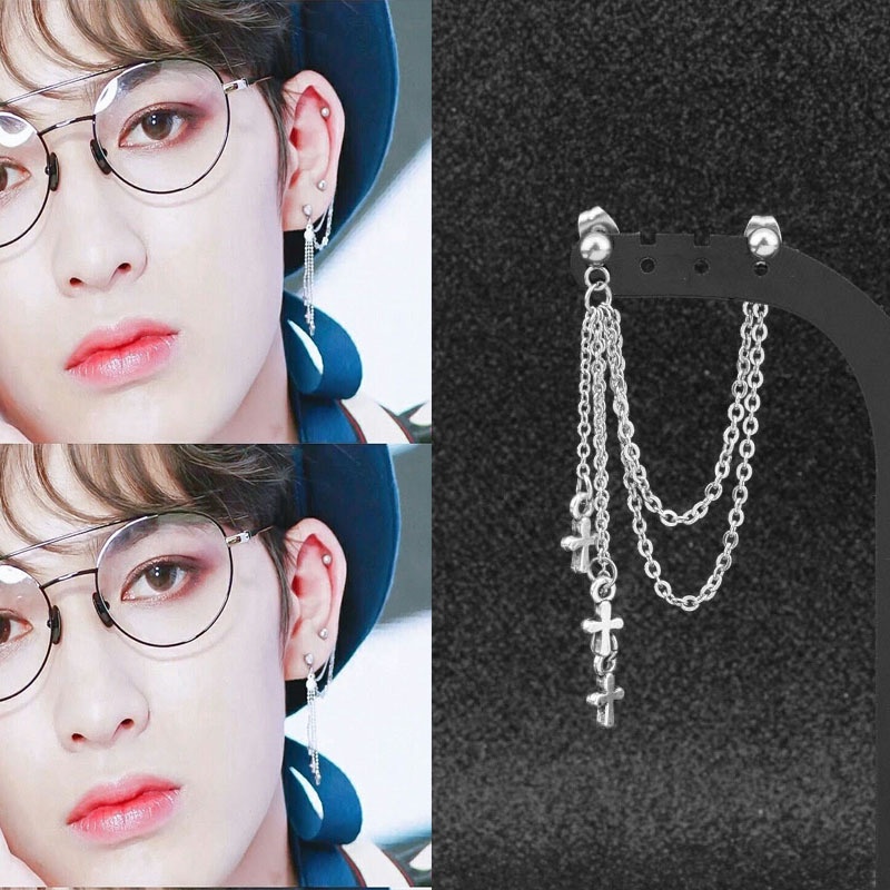 Idol Zhu Zhengting Gaya Yang Sama Beberapa Cara Memakai Anting Giwang Hip-Hop Punk Telinga Unik Tidak Alergi