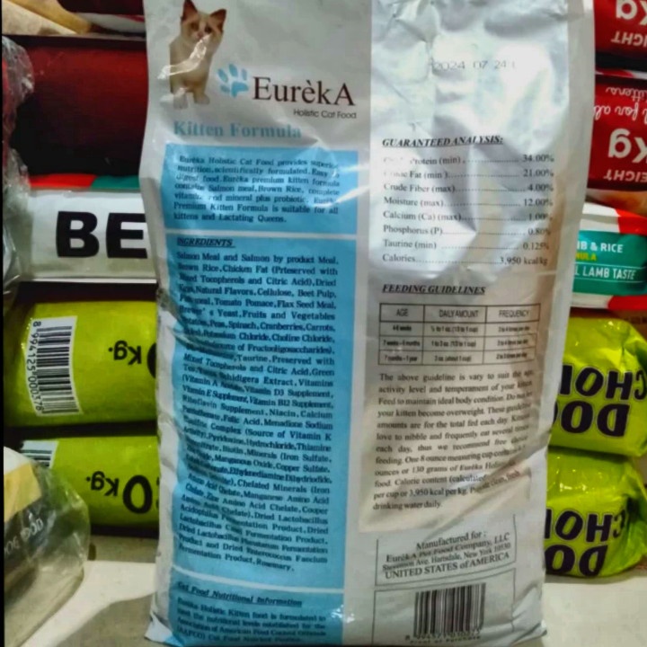 EXPEDISI Makanan Kucing Eureka Kitten Formula Salmon &amp; Rice Kemasan 9,07KG