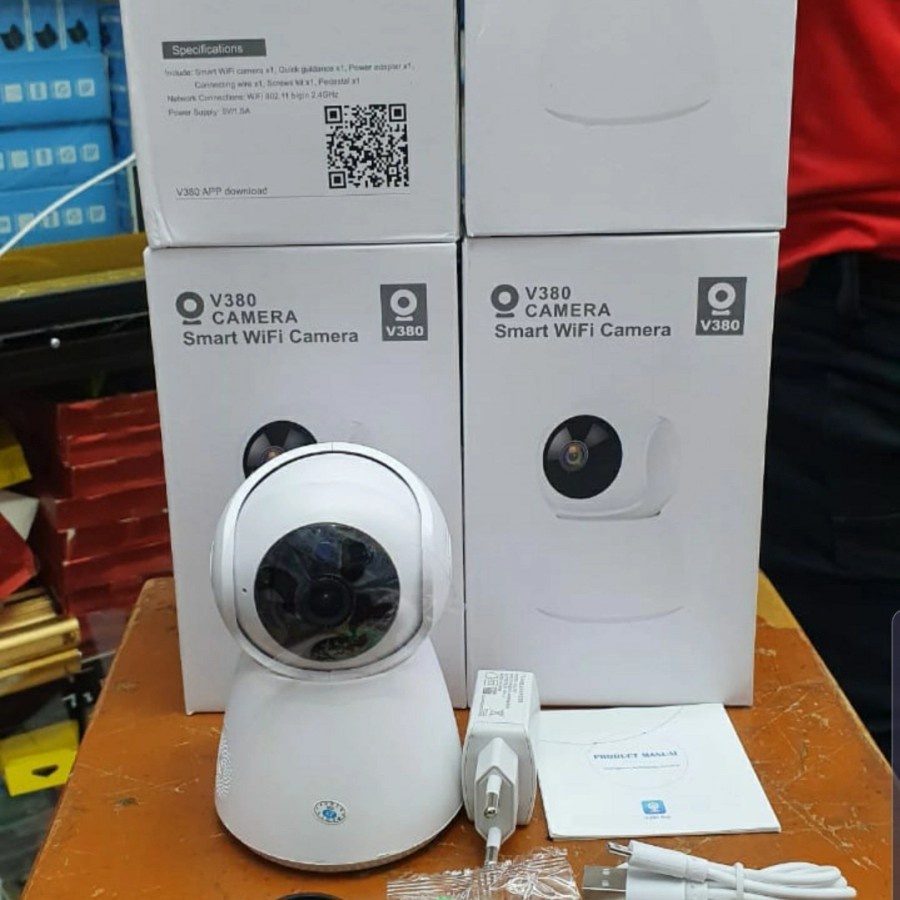 IP CAMERA V380 2MP FULL HD 960P WIRELESS CCTV WIFI SNOWMAN AP MODE murah