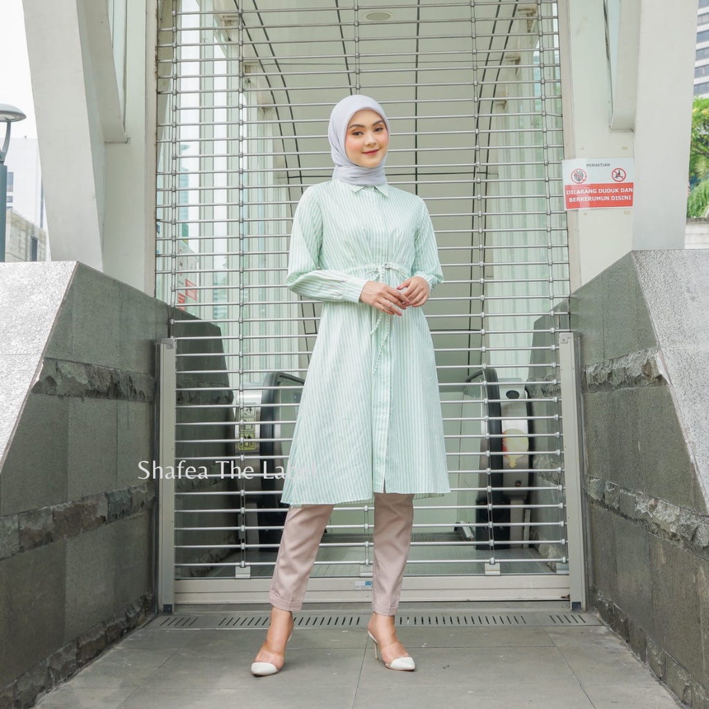 Long Tunik Serut by Humaira store surabaya Tunik Wanita Kekinian Bahan Katun Jepang Premium Tunik le