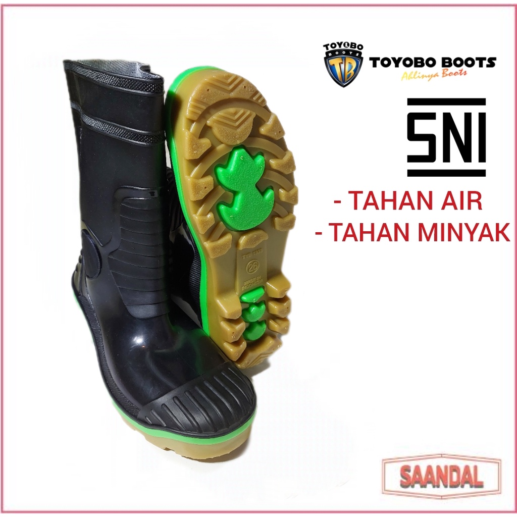 Sepatu Boots Pendek Safety Toyobo Kontsturksi Proyek Standar SNI Anti Licin, Anti Minyak (BISA SATUAN COD)