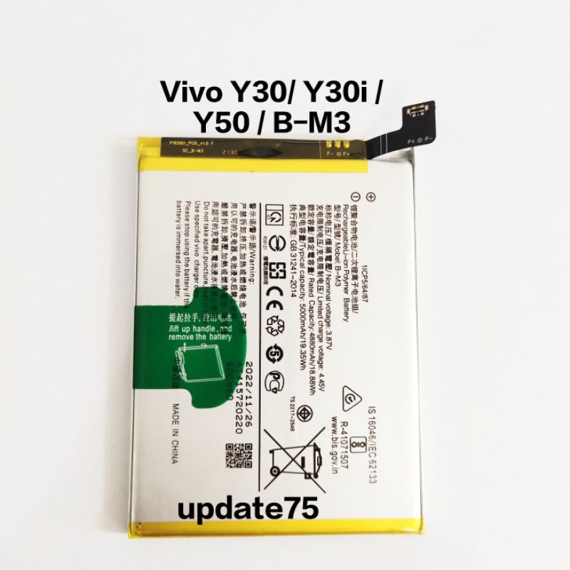 Baterai batre Vivo Y30 Y30i Y50 B-M3 BM3 original
