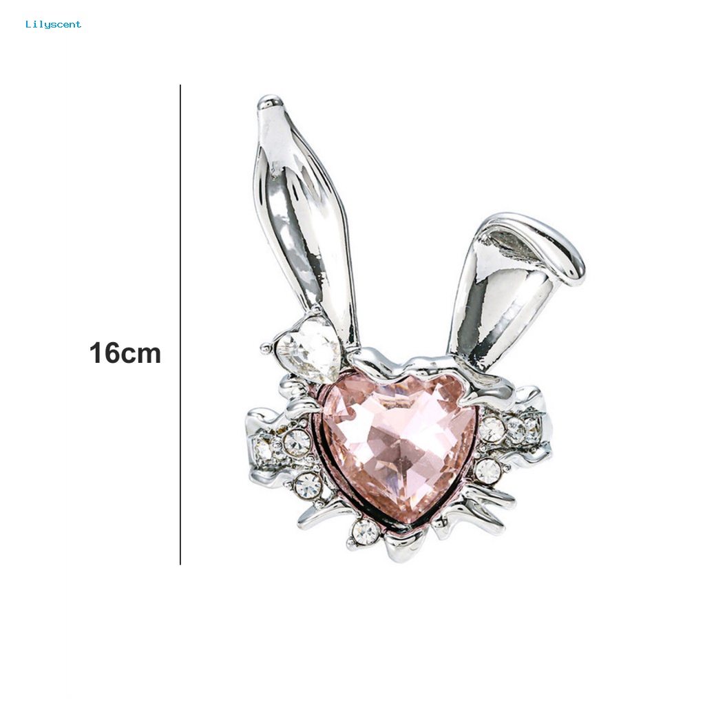 Lilyscent Alloy Pembukaan Cincin Hadiah Hari Valentine Wanita Gadis Pesta Telinga Kelinci Cincin Semua Pertandingan