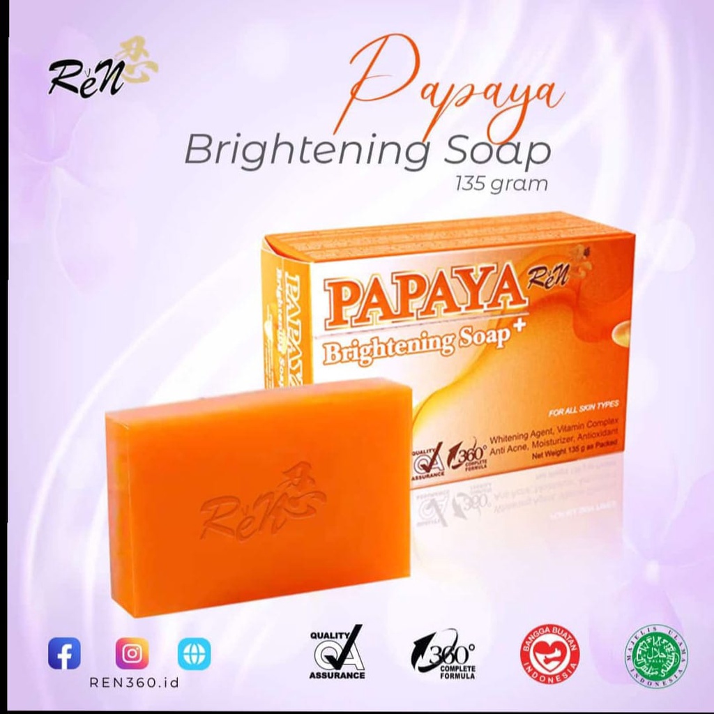 ❤ MEMEY ❤ REN Papaya Brightening Soap 135g | Sabun Pepaya