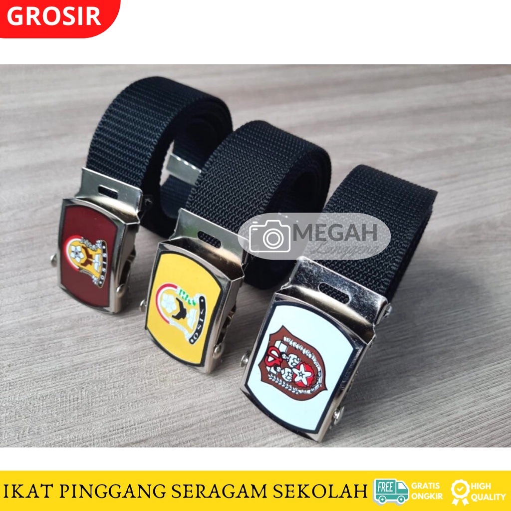 Grosir lusinan sabuk SD ikat pinggang sekolah Ikat pinggang sekolah logo SD , SMA , SMP dan SMA pramuka /sabuk nylon. ikat pinggang sd, ikat pinggang smp. ikat pinggang sma - ikat pinggang sekolah kain.- sabuk kain sd - sabuk SD ikat pinggang sekolah