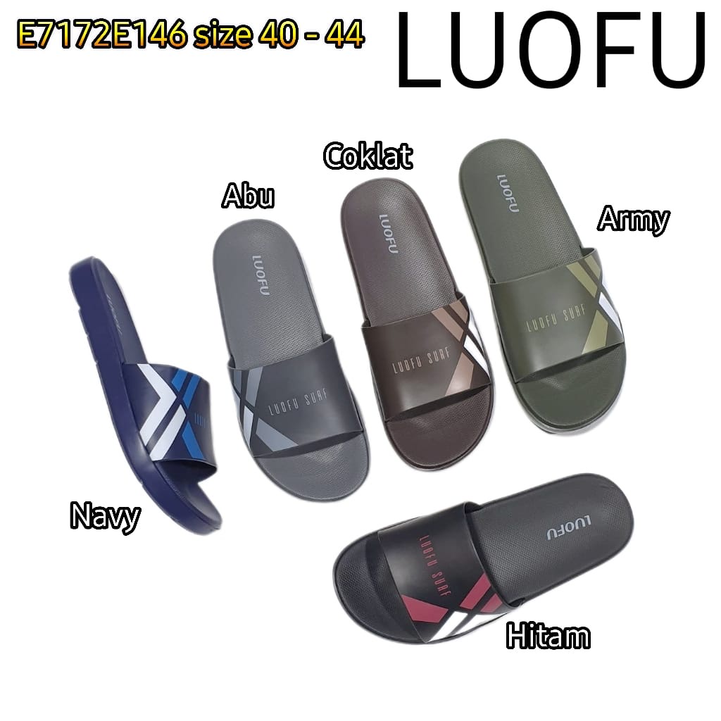 LUOFU ORIGINAL jelly sandal cowok selop luofu karet import sendal pria E7172E146