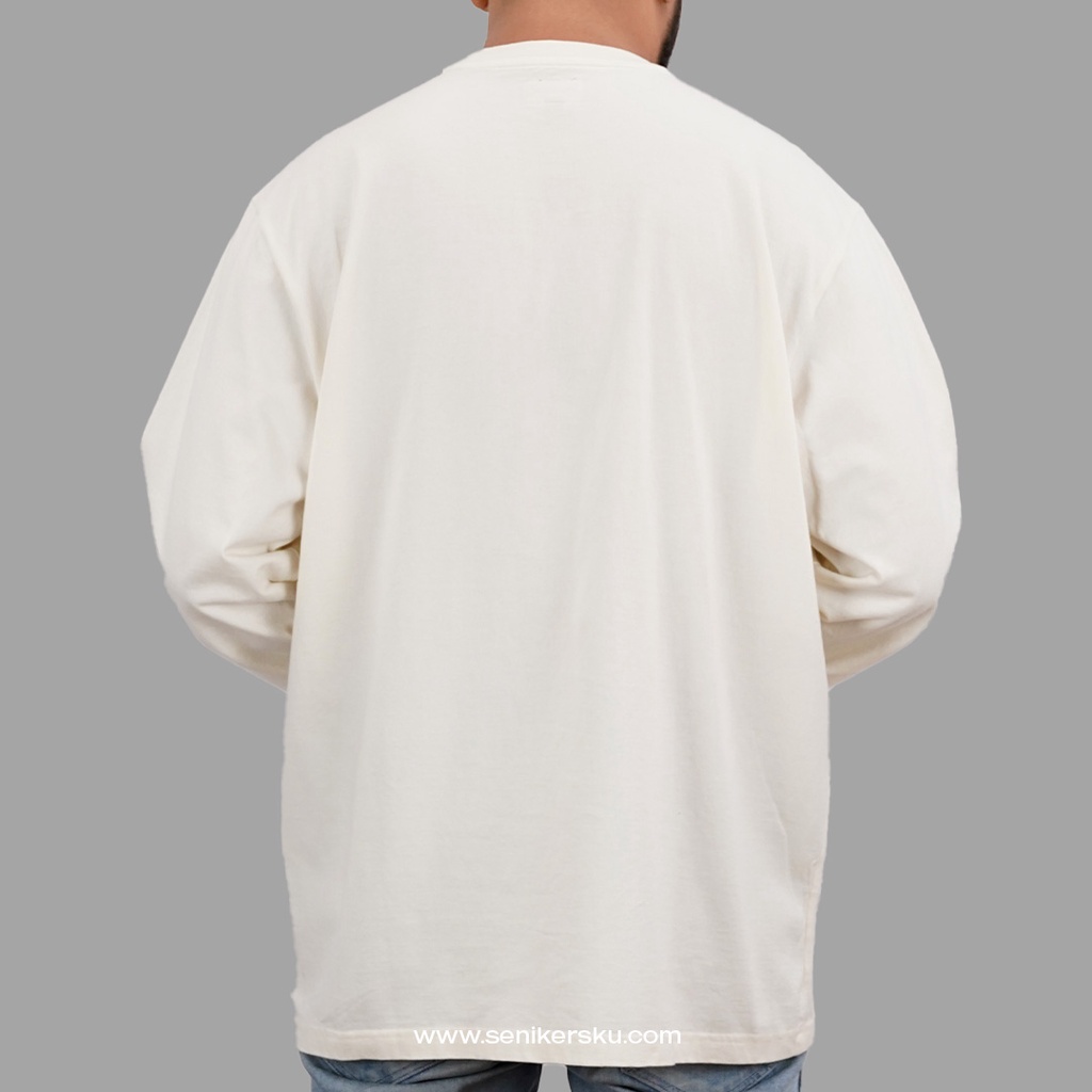 Supreme Long Sleeve Small Box Natural Tee