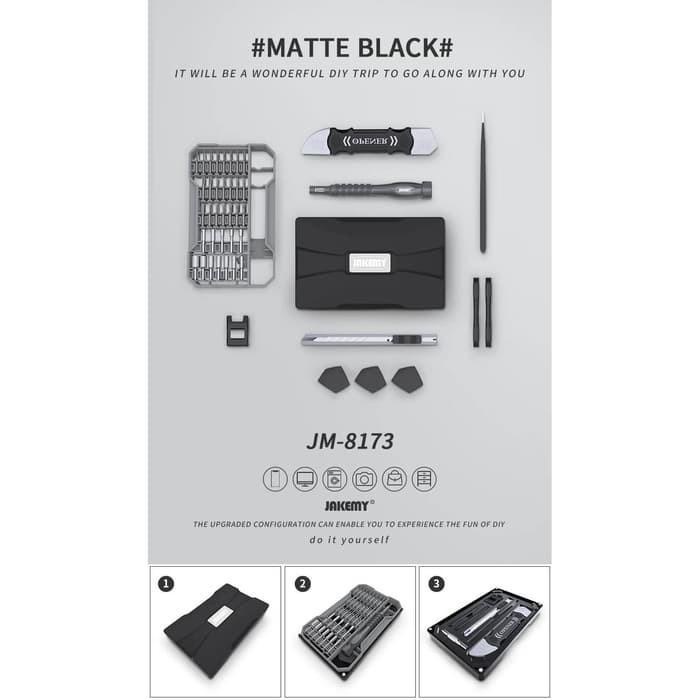 JM-8173 Obeng Set 69 in 1 Hp Iphone Macbook Laptop Jam Jakemy Original