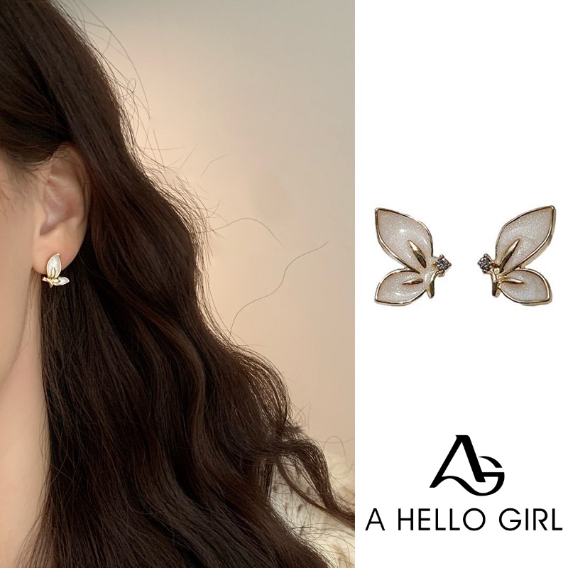 Anting Tusuk Sterling Silver 925 Model Kupu-Kupu Gaya Korea Untuk Wanita