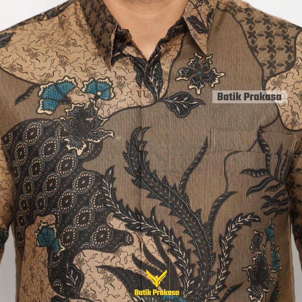 Kemeja Batik Prakasa Motif Bima Ardhani Slimfit Lengan Panjang Batik Solo