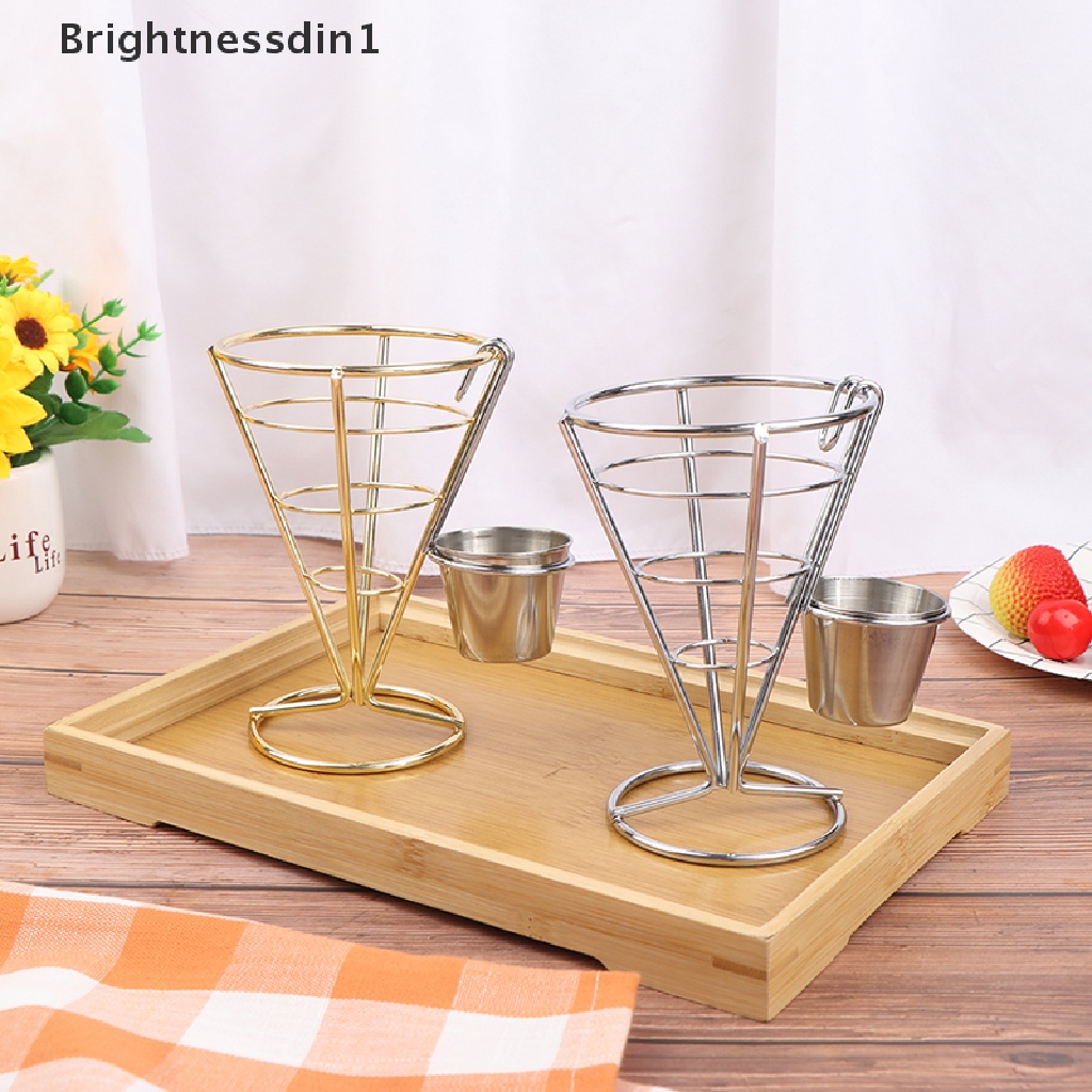 [Brightnessdin1] 1pcs French Fry Stand Cone Basket Holder Tempat Kentang Goreng Ikan Dan Keripik Dan Makanan Pembuka Butik