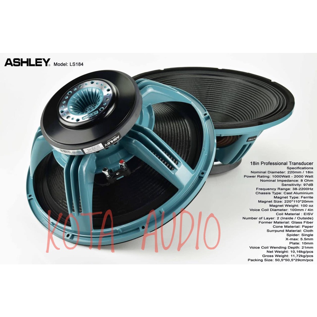 SPEAKER KOMPONEN ASHLEY LS 184 LS184 18INCH/ LS-184