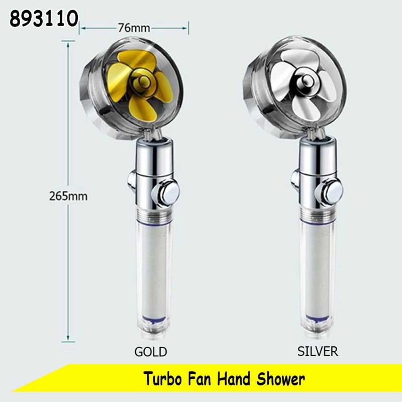 Shower Set Hand Shower Mandi Hand Head Kepala Air Paket / Hand Shower Turbo Fan Paket Lengkap  / Fan Shower Baling / Kepala Kran Air Bisa Putar 360Derajat