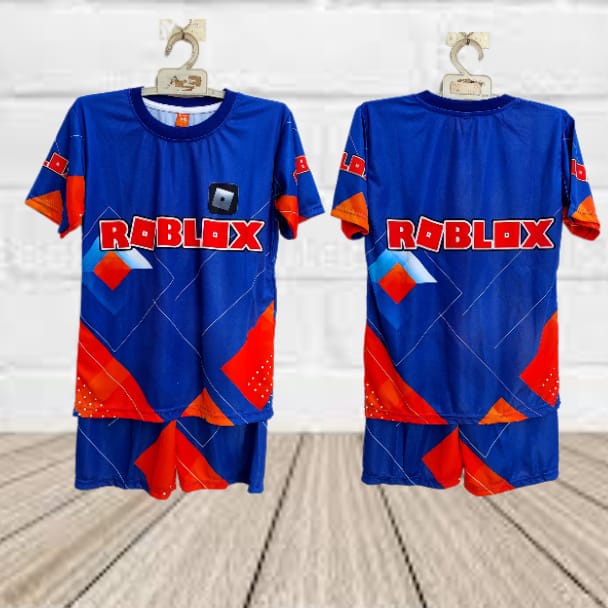 setelan baju roblok/baju game roblok printing usia 2-12thn