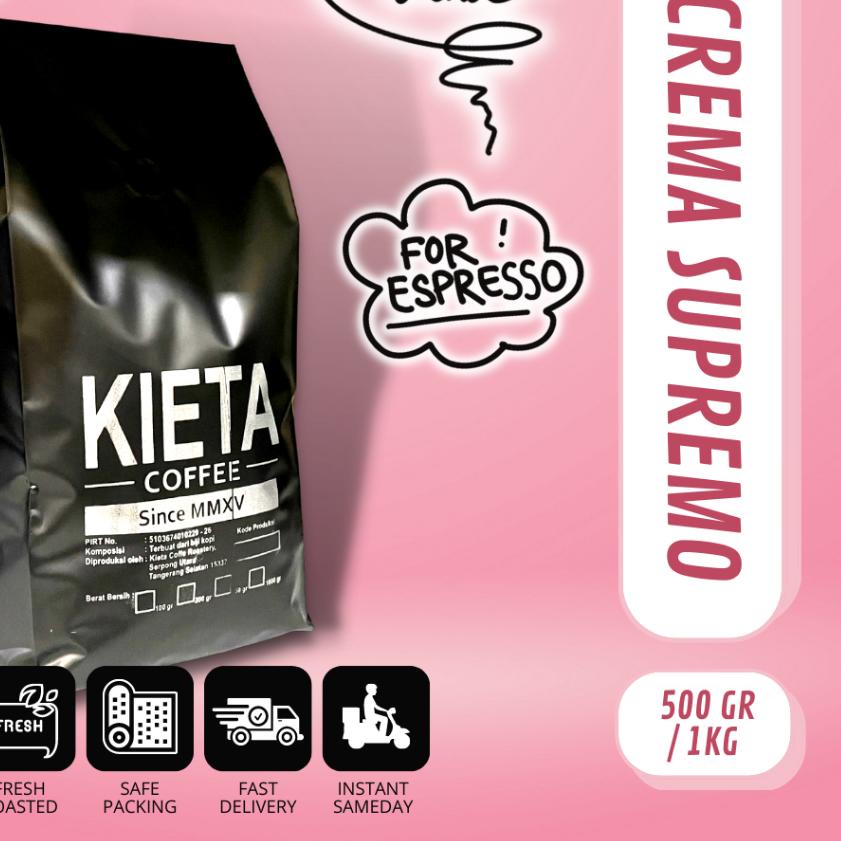 

☚ Kopi Crema Supremo Espresso Blend 1kg - 100% arabika by kieta coffee ➳
