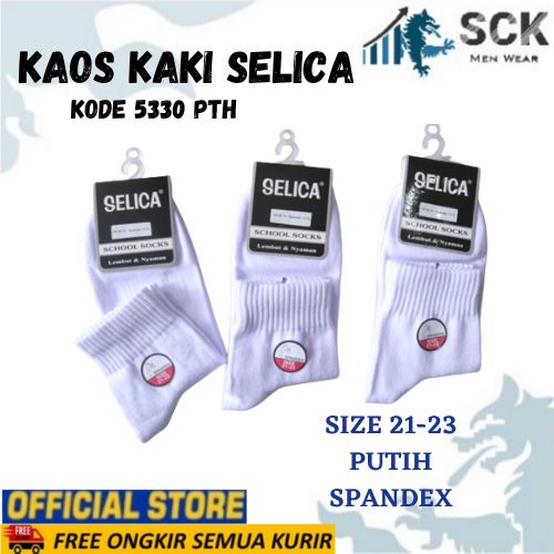 Kaos Kaki Sekolah Panjang SELICA 5330 PUTIH / Kaus Kaki SD SMP 5330 PTH