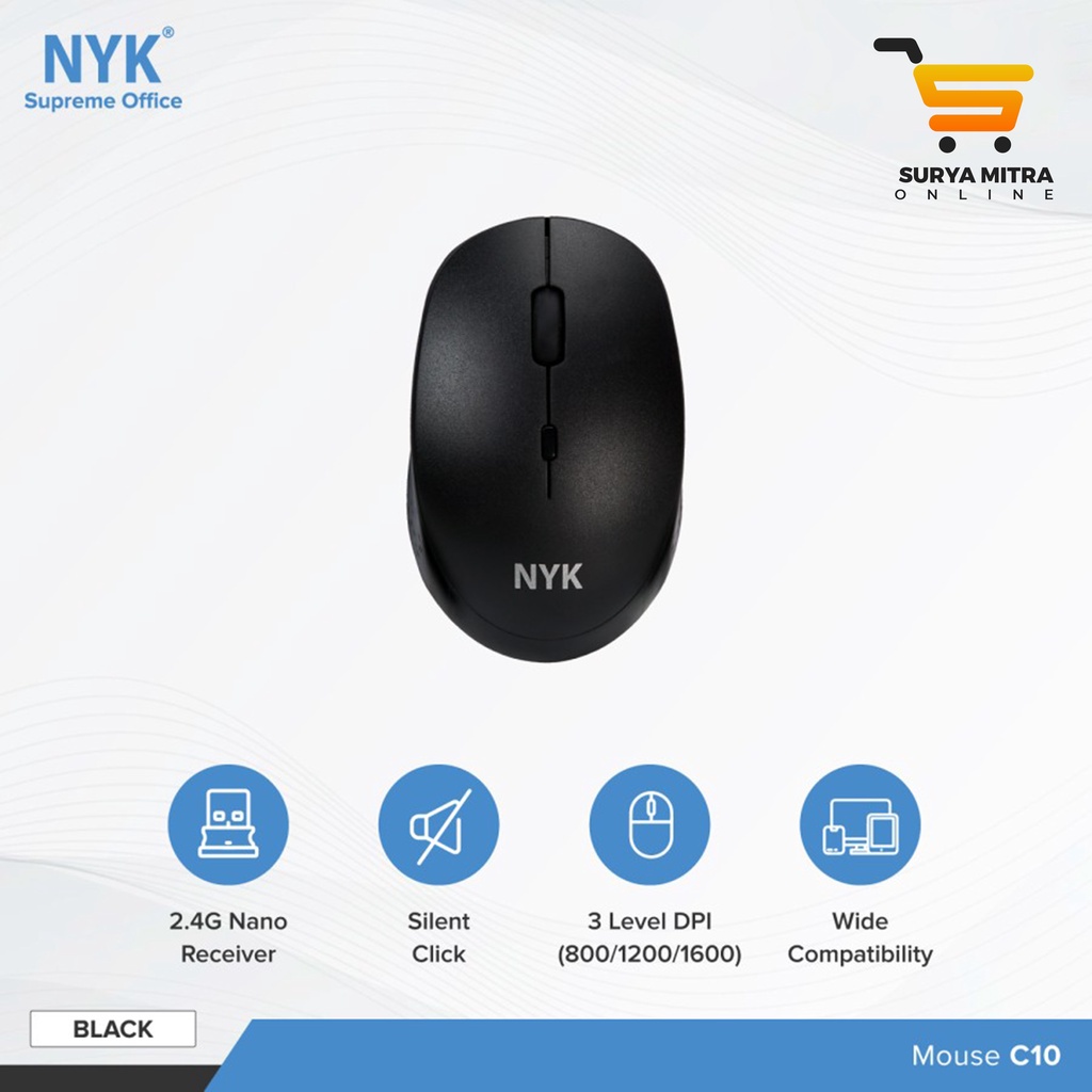 Mouse Wireless NYK C10 2.4Ghz / NYK Supreme C10 Mouse Wireless silent