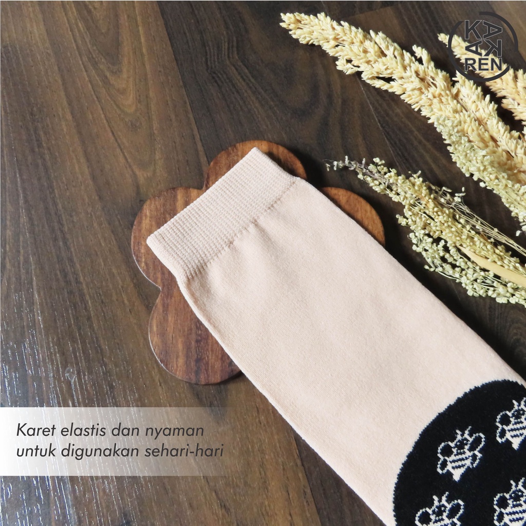 Kakaren Paket Kaos Kaki Jempol Telapak Hitam Motif Size M MIX 3pcs