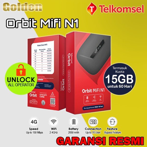 Telkomsel ORBIT Mifi N1 Bonus Data Kuota HKM-M21 Modem Mifi Wifi Resmi