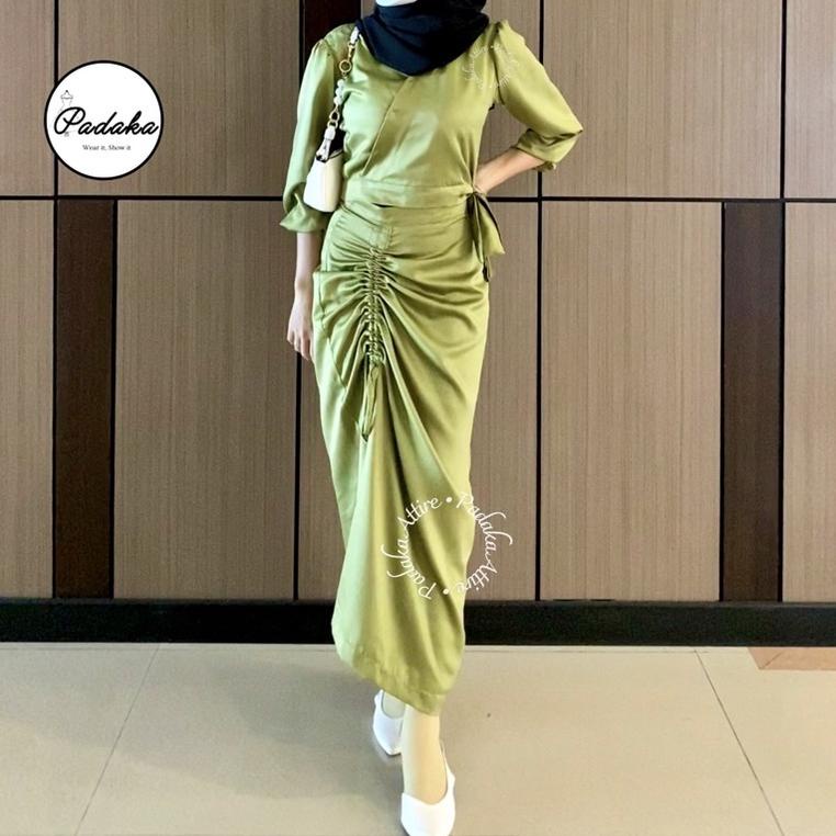 STOK TERBATAS SET DRESS ARABELLA - SILK DRESS SERUT SATIN KONDANGAN - READY PADAKA ATTIRE etalase ba