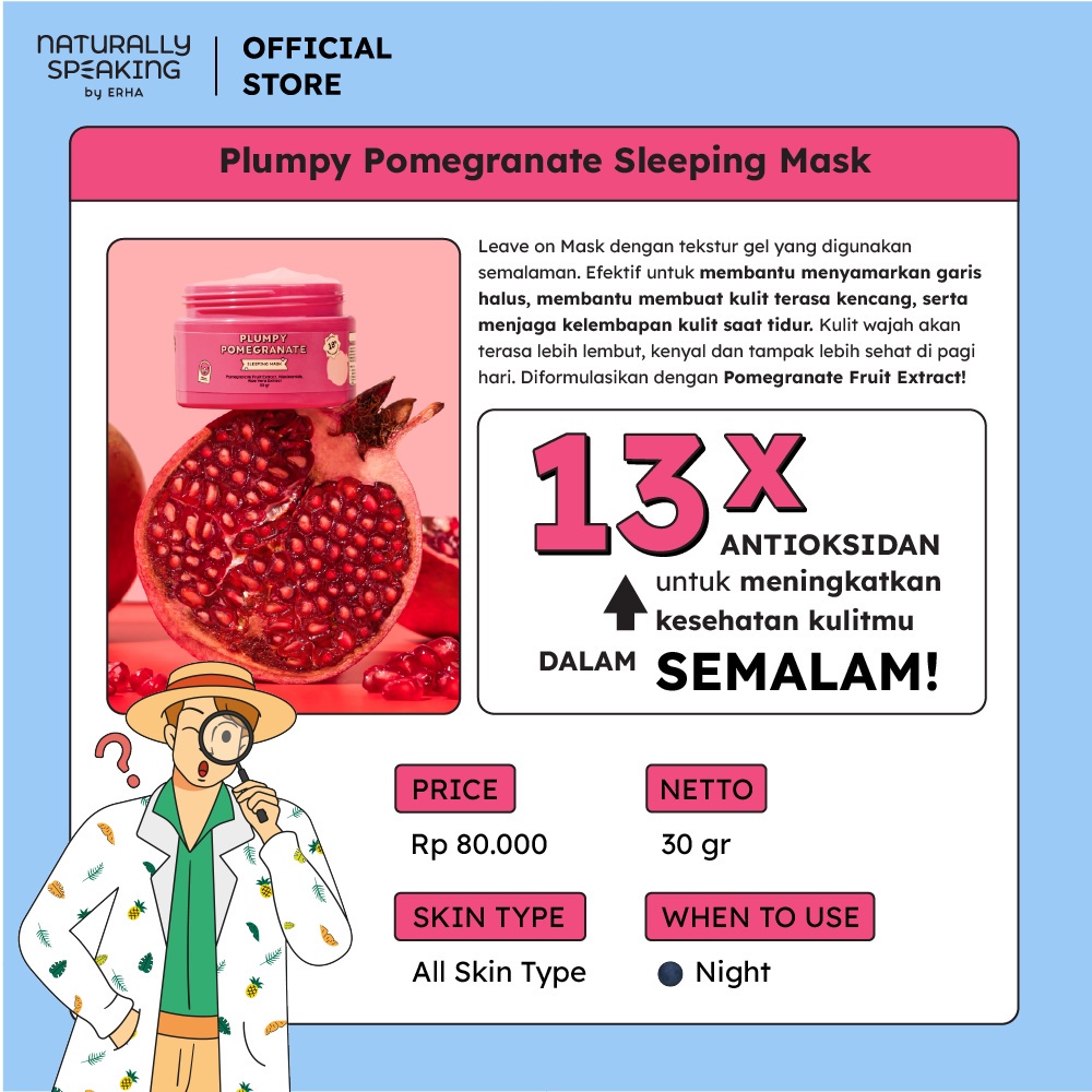 Naturally Speaking Plumpy Pomegranate Sleeping Mask - Masker Wajah