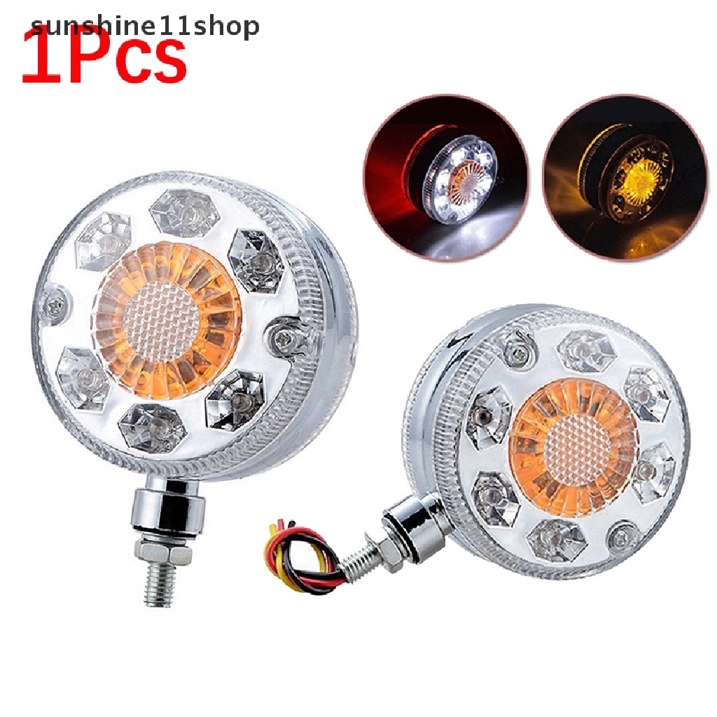 Sho 1Pcs Lampu Sinyal Mobil Bulat LED Mudguard Mount Lights Light-duty Dua Sisi N