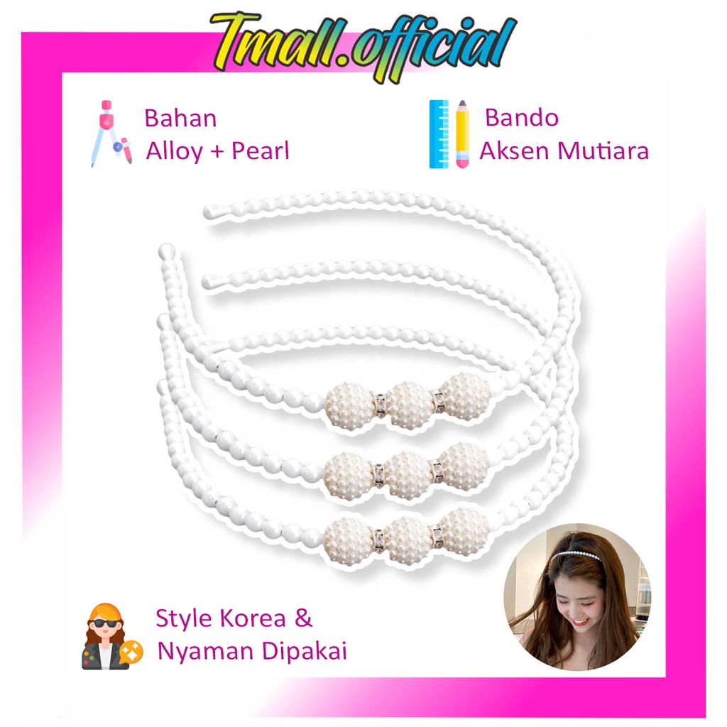 ❄ TMALL ❄ Bando Aksen Mutiara Gaya Korea Untuk Aksesoris Rambut Wanita Headband Wanita Bando Pearl R625