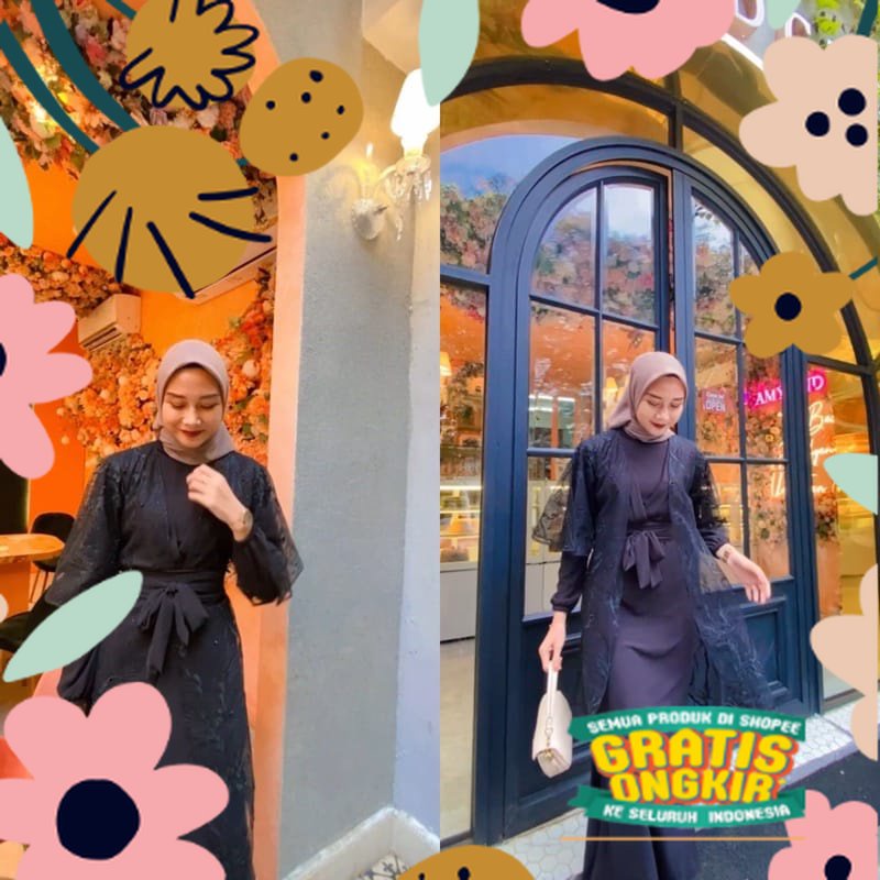 Mysharewl Osana Gamis Brukat Pesta Syar'i Jumbo Azalea Dss Busui Ready Stok Siap order Gamis Polos P