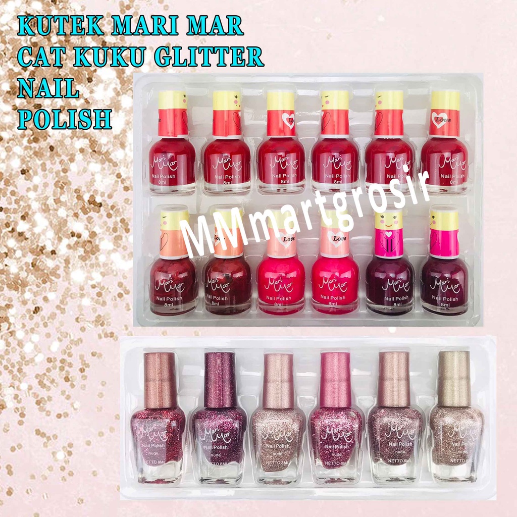 Kutek Mari Mar/ Cat Kuku Gliter/ Nail Polish/ 8ml 1pcs