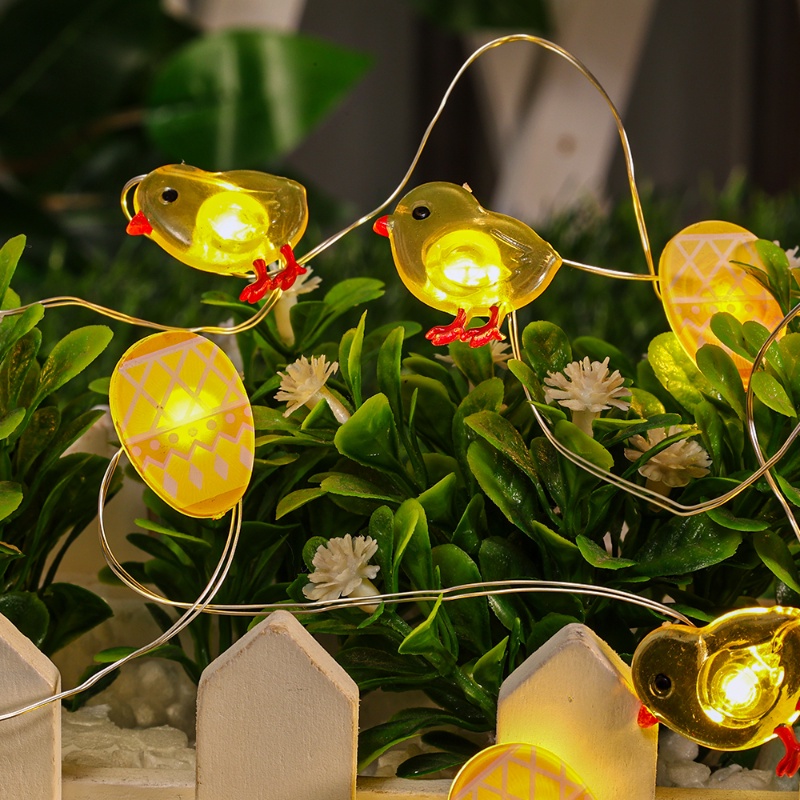 1m / 2m Battery Powered LED Chicks Shape Cartoon String Light / Bendable Copper Wire Fairy Tale Lamp / DIY Easter Party Decorative Ambient Lights