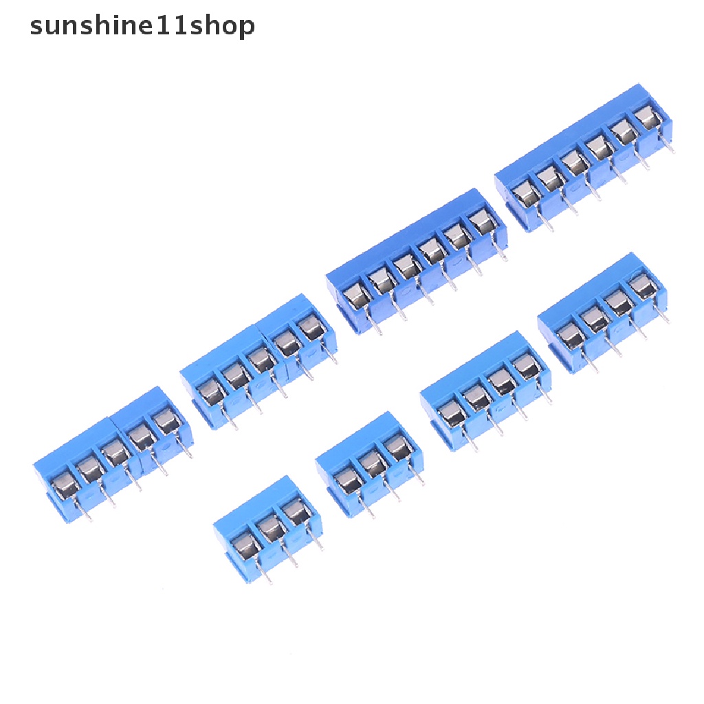 Sho 10pcs Pitch 5.0mm Lurus 3P 4P 5P 6P Sekrup PCB Terminal Block Konektor N