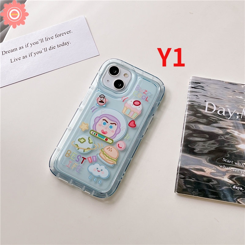 Lovely Toy Story Case Untuk Realme C25 C11 2020 C55 C15 C35 C25s C33 C30 7i C17 C30S C21Y C12 C25Y Realme 6i 5i 5s C3 C11 2021 5 C20 Kartun Alien Buzz Lightyear Airbag Soft Cover