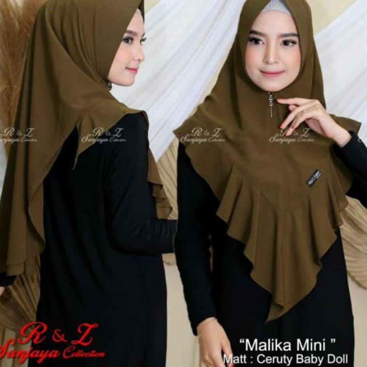 Terpercaya KHIMAR MALIKA CERUTY 2 LAYER ORINAL R&Z SANJAYA COLLECTION TERLARIS