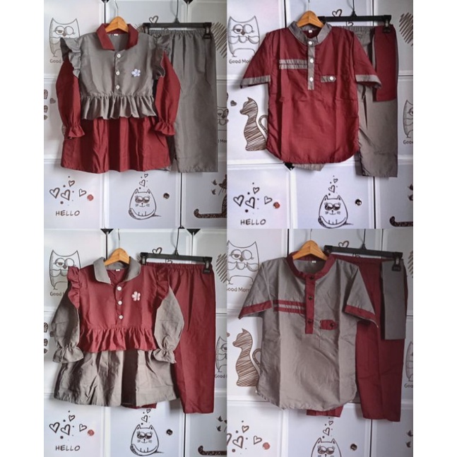 NEW PRODUCT SETELAN COUPLE ANAK COWOK DAN CEWEK 1-11 TAHUN SETELAN SERAGAM TPQ TPA TK RA SEKOLAH DLL