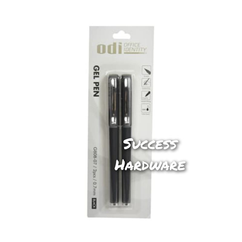 

ODI SET 2 PCS PEN GEL 0.7 MM - HITAM CAP GEL INK PEN 0.7MM BLK SET OF