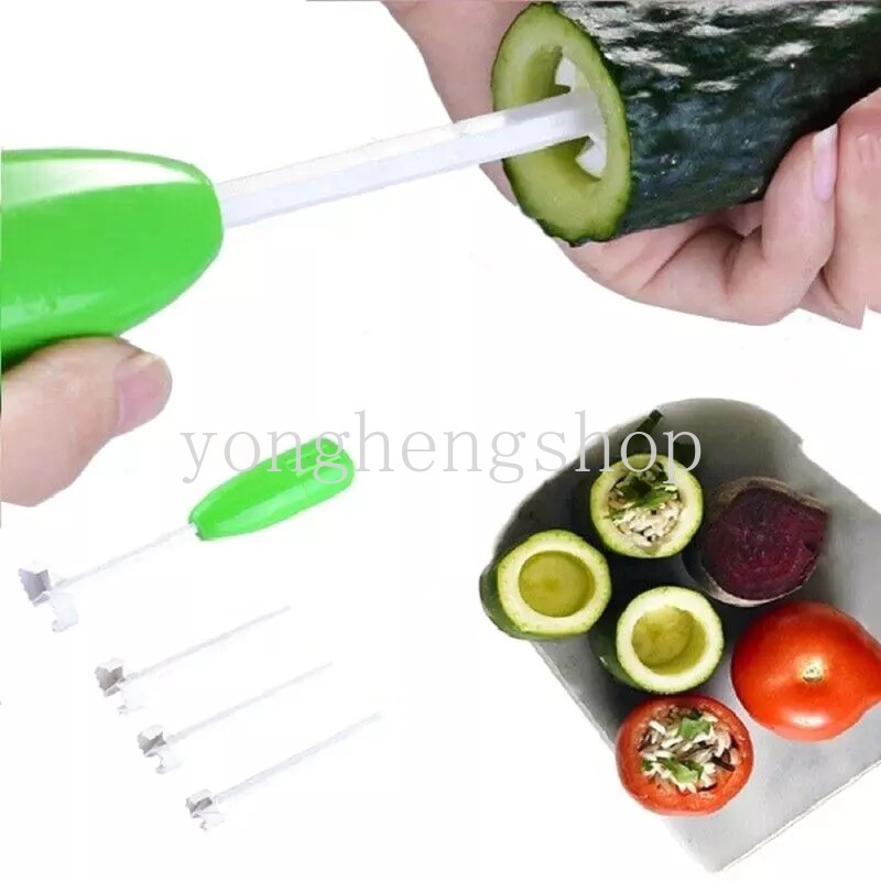 4pcs / set Alat Pemotong Sayuran Bentuk Spiral Dapat Diganti Untuk Dapur