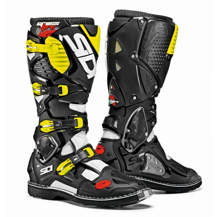 SEPATU SIDI CROSSFIRE 3 MX - WHITE BLACK YELLOW FLUO - 40