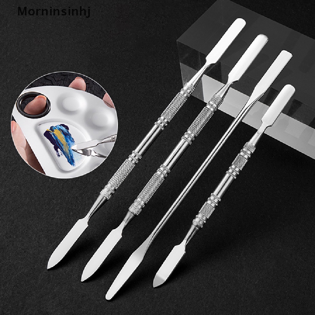 Mornin Nail Art Stirring Rod Gel Akrilik BB cream Mixing Stick Steel Sendok Spatula id