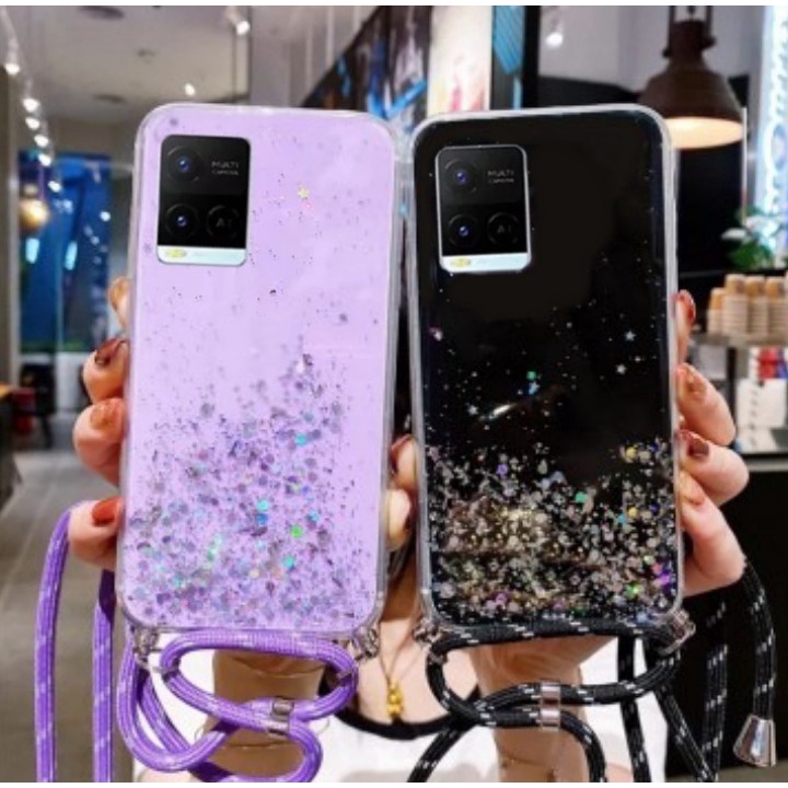 CASE GLITER + TALI ( VIVO Y21 / Y21S / Y33S / Y21T / Y21E / Y33T / Y21A / Y21G ) SILIKON HP TERLARIS