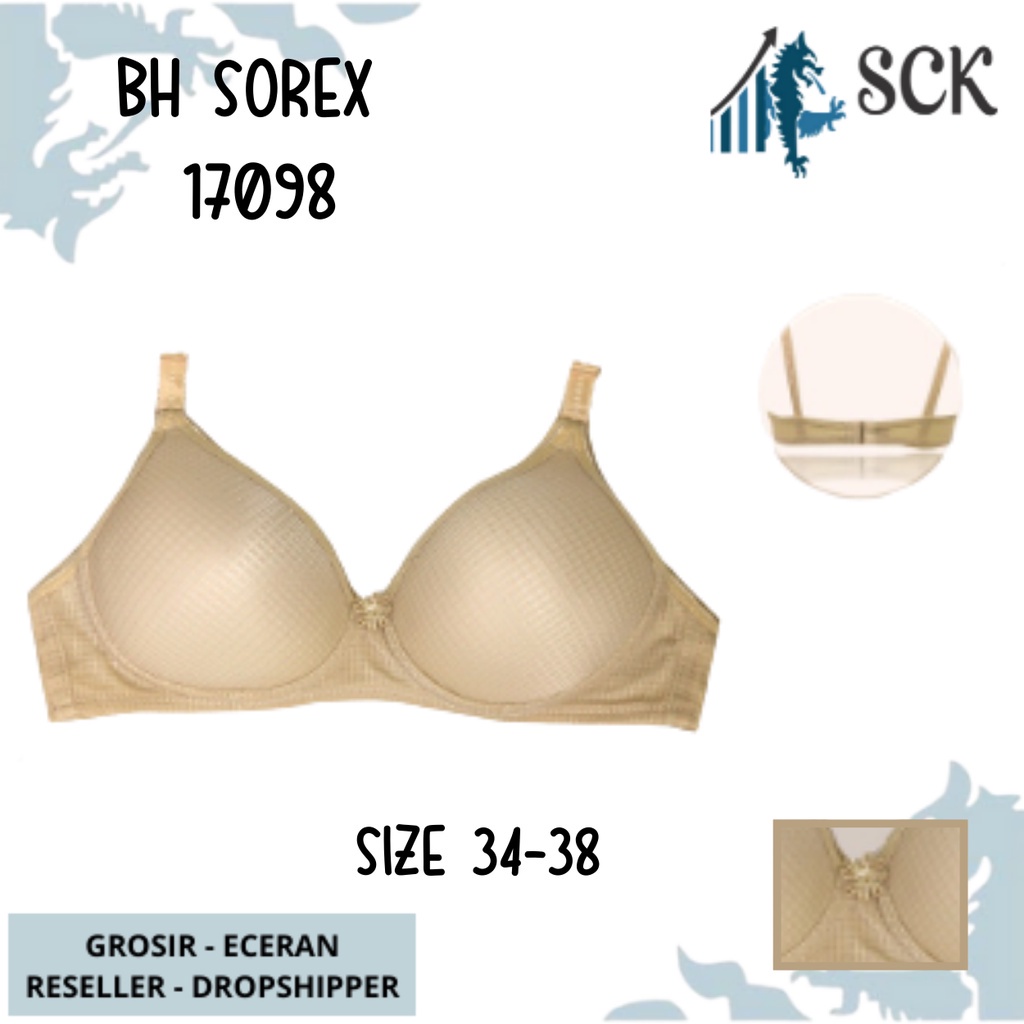 BH SOREX 17098 Tanpa Kawat Busa Tipis Motif Bunga / Pakaian Dalam Wanita - sckmenwear GROSIR