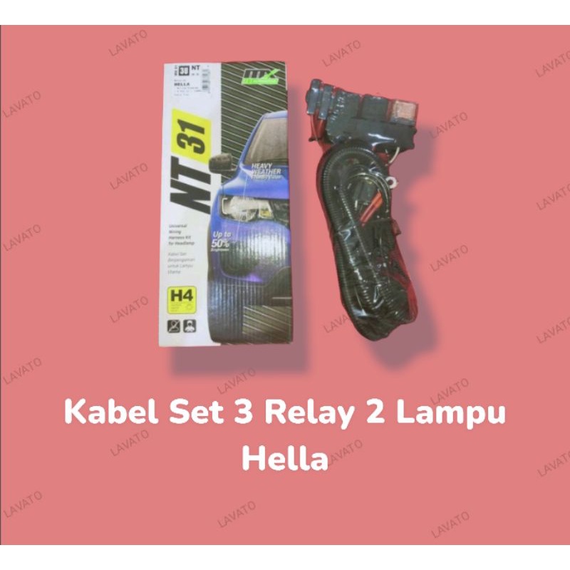 Kabel Set 3 Relay 2 Lampu Hella