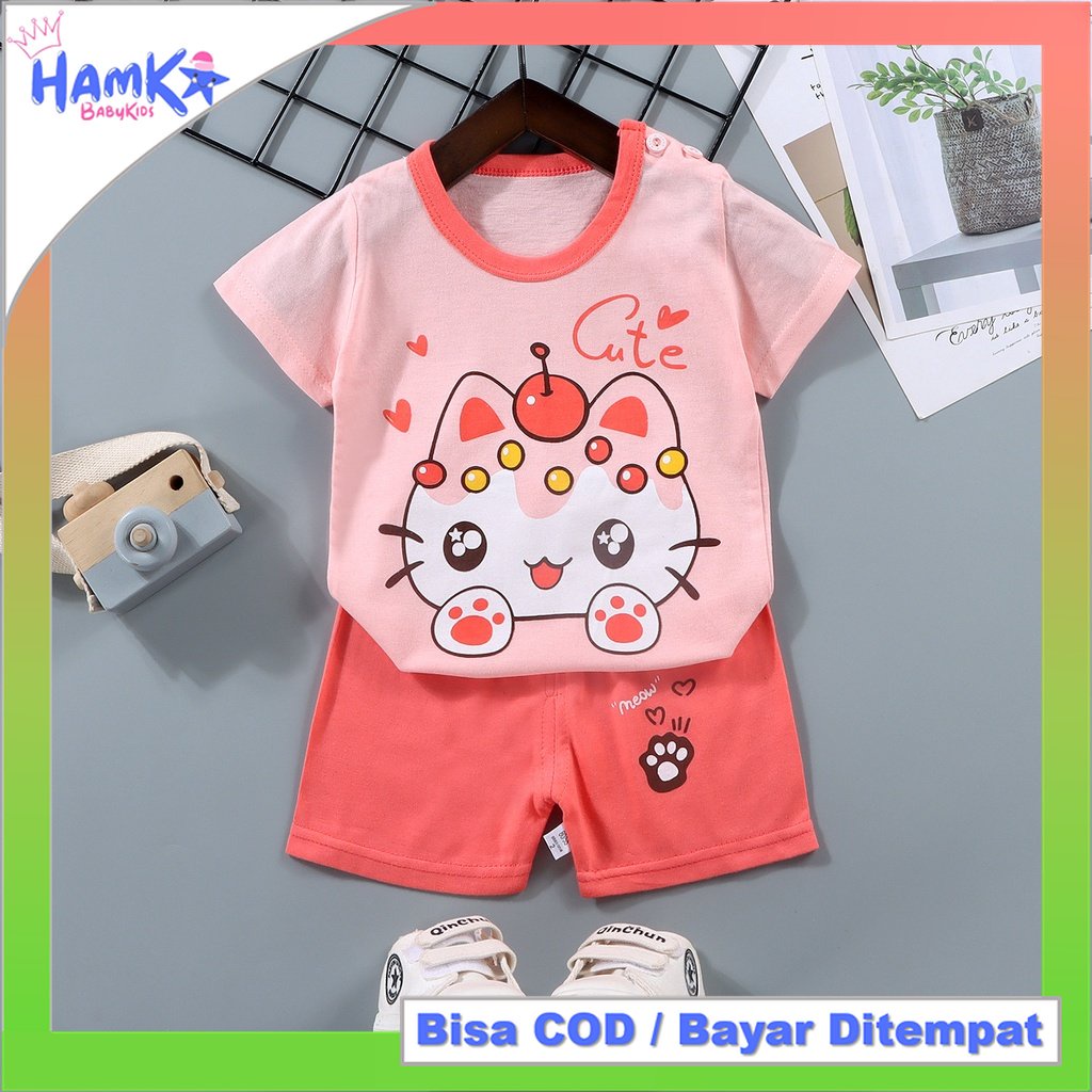 Setelan Baju Anak Bayi Lengan Pendek Import 0 - 4 Tahun Perempuan Dan Laki Laki SET